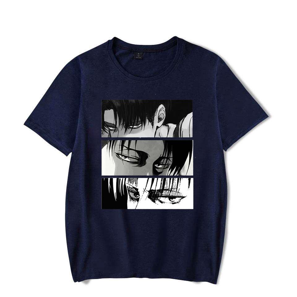Dámská trička Japonské Anime Attack On Titan Levi Ackerman Eye Punk Tops Letní Harajuku Oversized gotické tričko s krátkým rukávem