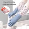 Thickened Long Cuff Waterproof Latex Kitchen Gloves for Dishwashing and Laundry