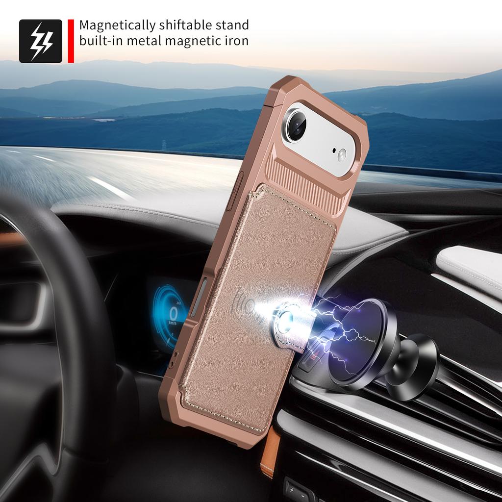 For iPhone Air Case with Card Holder PU Leather + TPU Phone Back Cover