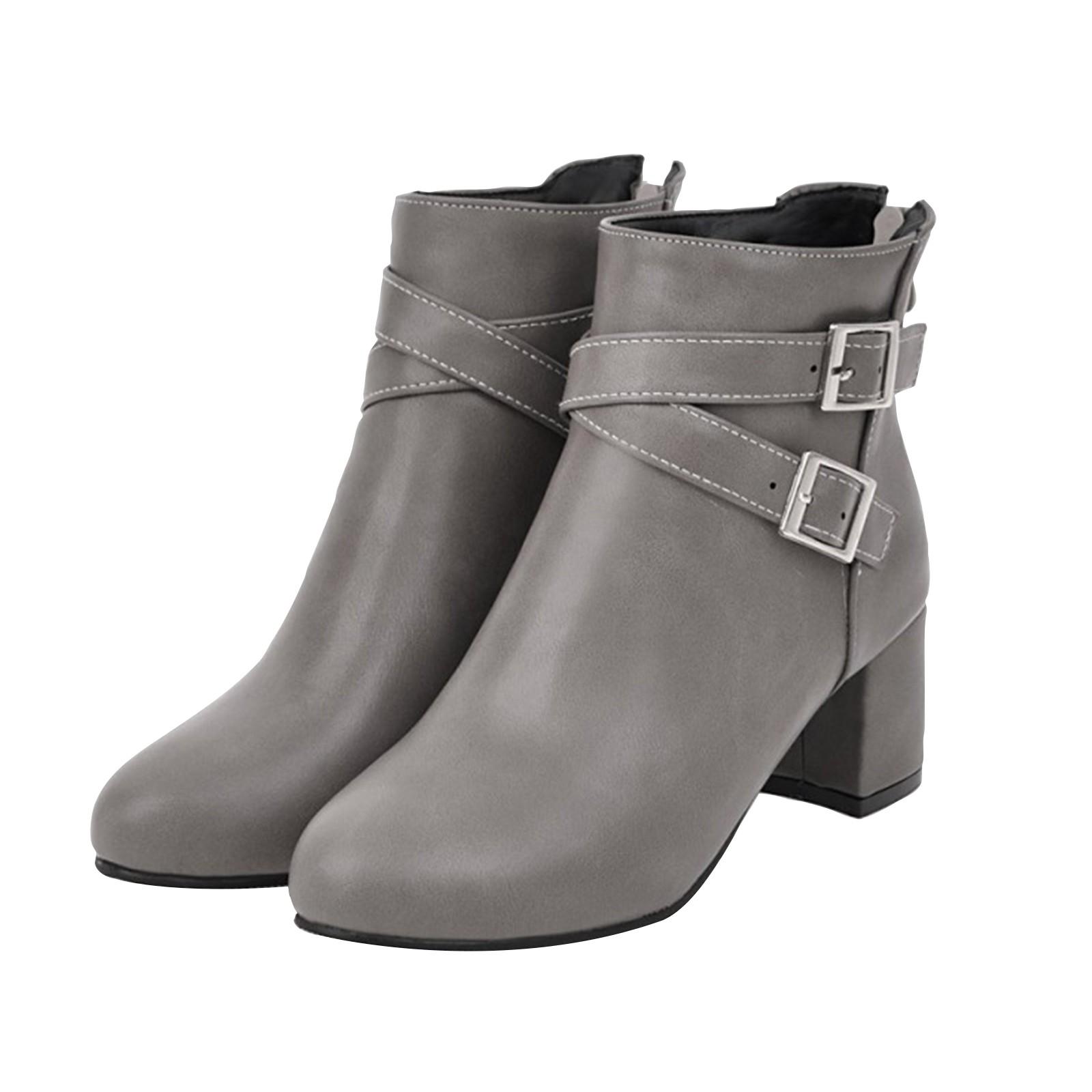 

Женские сапоги на толстом каблуке с острым носком Короткие сапоги Ботинки Женские сапоги 39