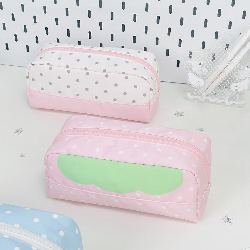 Pencil Case Strawberry Polka Dot Large Capacity Cute Versatile Stationery Storage Bag Daily Desktop Organization