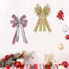 2pcs Glitter Xmas Bow Knot Large Size Christmas Tree Ornaments Christmas Tree Bows  Wedding