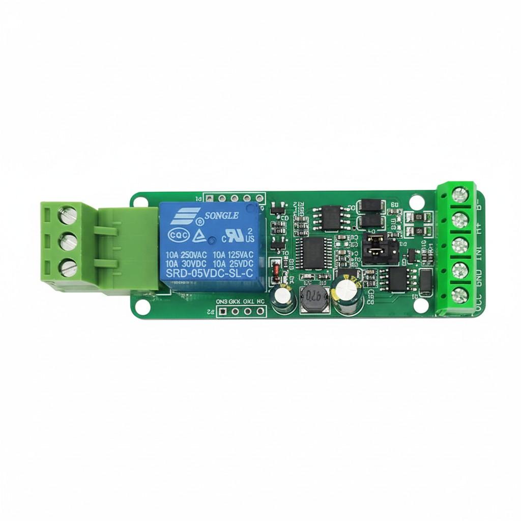 

Modbus RTU Single-Channel Relay Module RS485/TTL 1 Input/Output Pluggable Terminal 10*10*2 білий