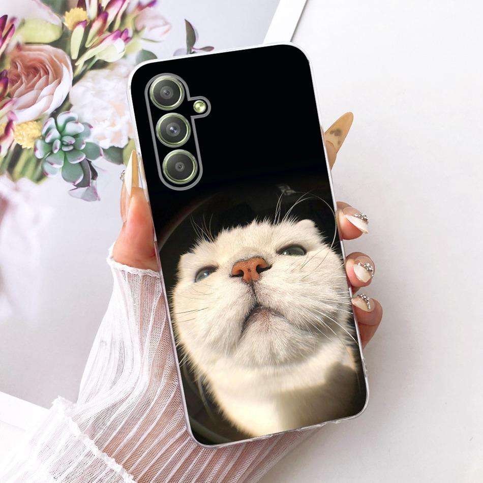 For Samsung Galaxy A54 Cute Flower Butterfly Cat Painted Case For Samsung A54 5G SM-A546B Soft Silicone TPU Phone Cases