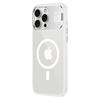 For iPhone 16 Pro Magnetic Case TPU+Acrylic Kickstand Phone Cover with Glass Lens Film