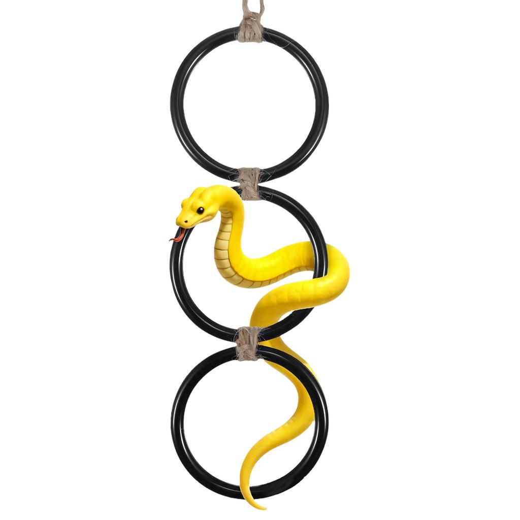 Safe Snake Climbing Rings Toy for Small Pet Flexible Hanging Rings Exercise Toy for Reptiles Training Cage Decoration