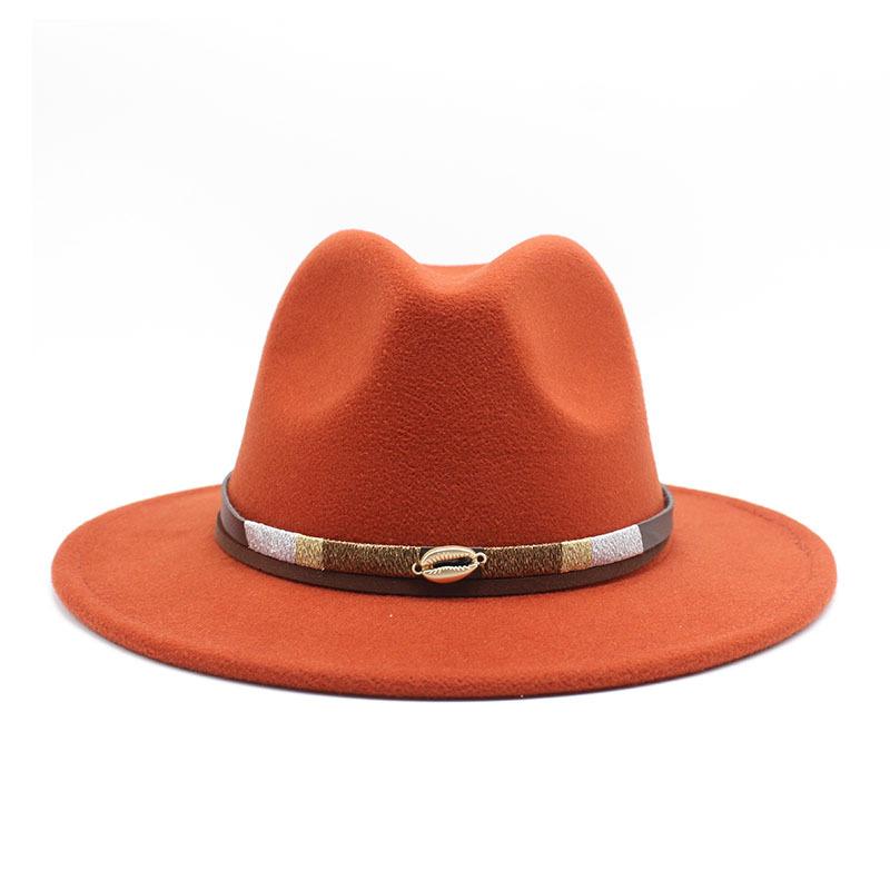 Spring Simple Casual Warm Woolen Top Hat Versatile British Belt Jazz Hat Men'S Hat
