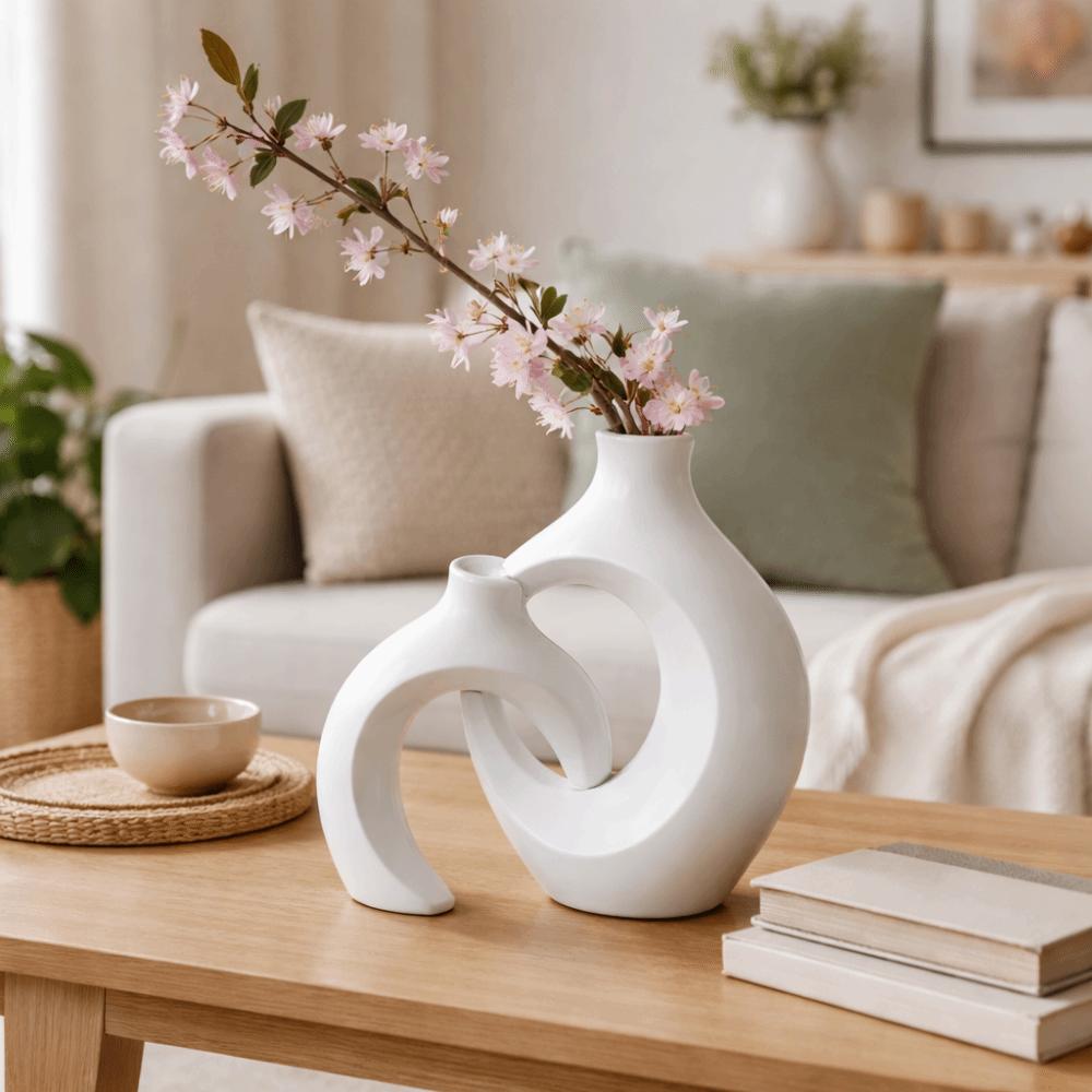 2 pieces/pair Removable Flower Vases Minimalist Vase Set Creative Imitation Ceramic Vase  Bedhead