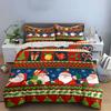 Santa and Christmas Pattern Set Bedding Duvet Cover Set Duvet Cover Pillowcases  (1*Duvet Cover 2*Pillowcases, Without Duvet Insert)