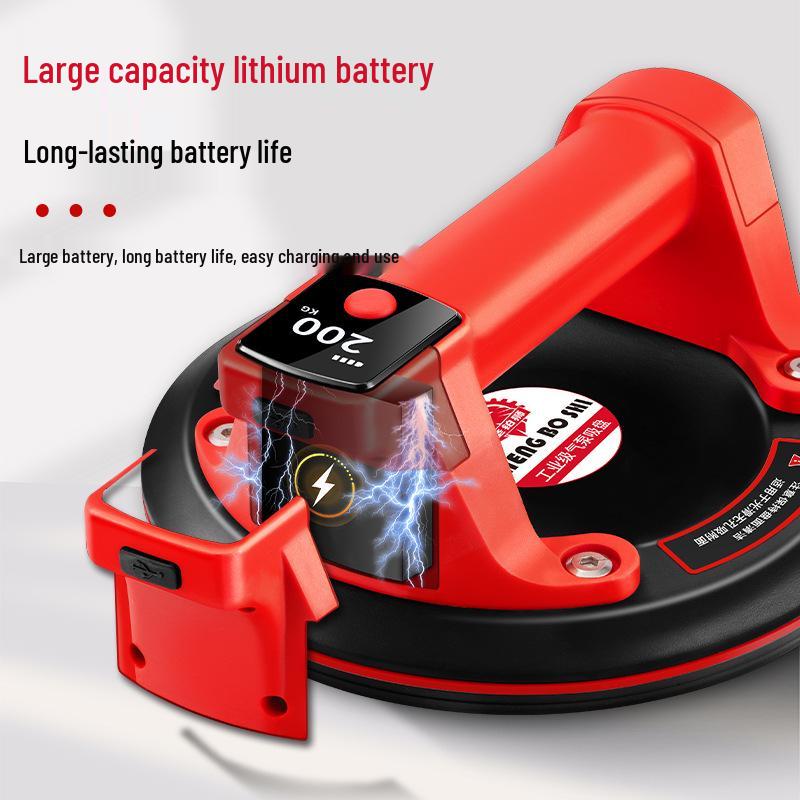 Electric Tile & Glass Vacuum Lifter: Heavy-Duty Auto Air Refill & Large Suction Power