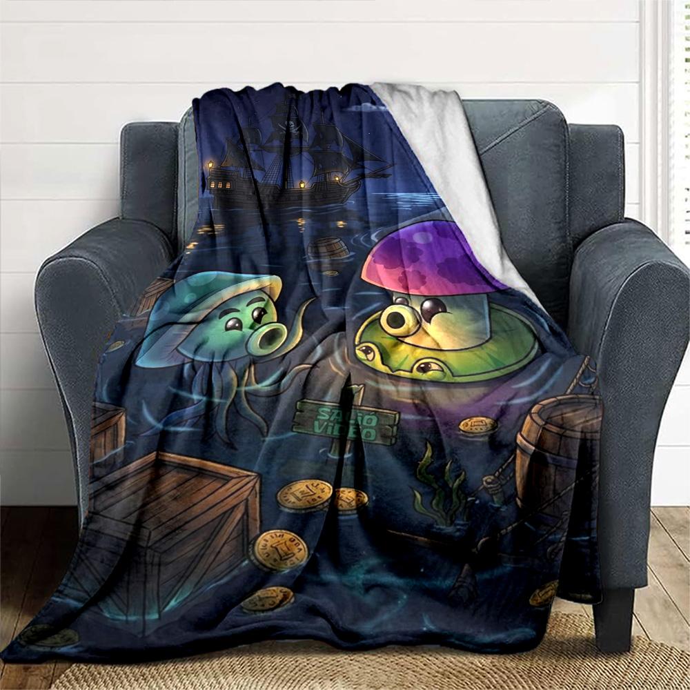 Plants Vs. Zombies Blanket Warmthful Decor Suitable for Chair Bedding Sofa Four Seasons Multipurpose Playful Design