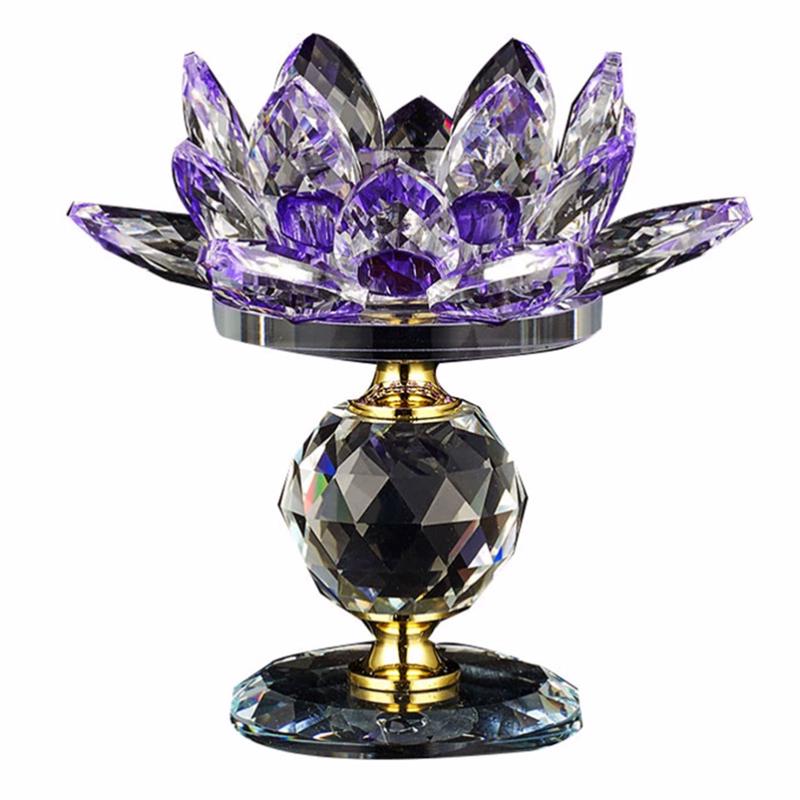 High Pillar Crystal Lotus Candlestick, Butter Lamp Holder, Interior Decoration, Used for Buddha Lamps, Prayers, Buddha Utensils