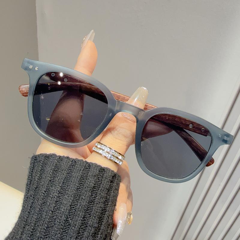 Fashion Wood Grain Leg Rice Nail Square Sunglasses For Men And Women UV Protection Sun Glasses Sunshade Eyeglasses