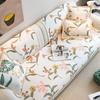 Non-Slip Cool Sofa Cover Ice Silk Sofa Cushion American Style Printed Summer Cooling Living Room Sofa Cover Machine Washable