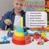 Children's Wooden 4-in-1 Rainbow Arch Bridge Stacking Blocks Early Education Toy