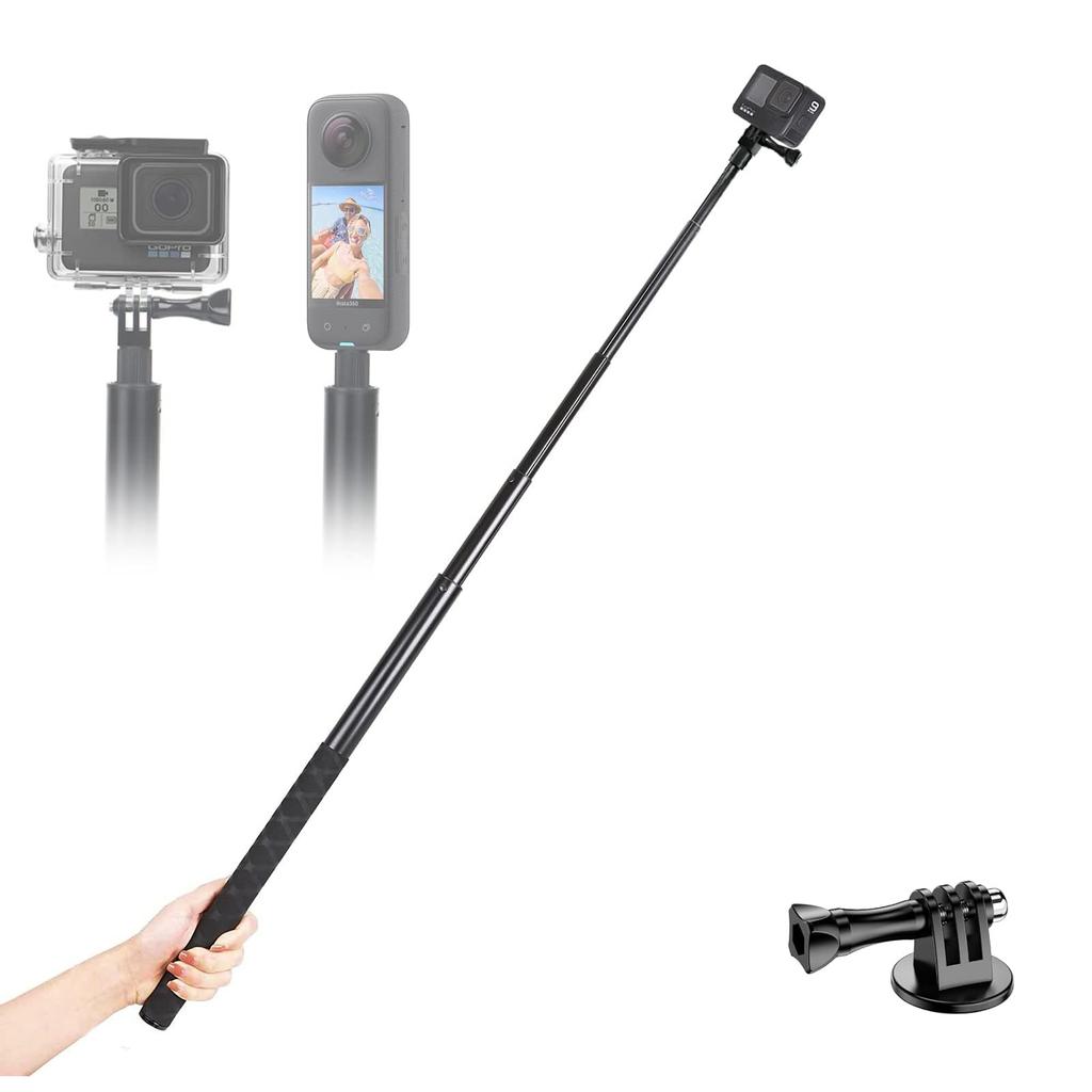 150/170/200cm Invisible Selfie Stick, Extendable Monopod Pole, Solid and Compact Design for Insta360, GoPro, DJI