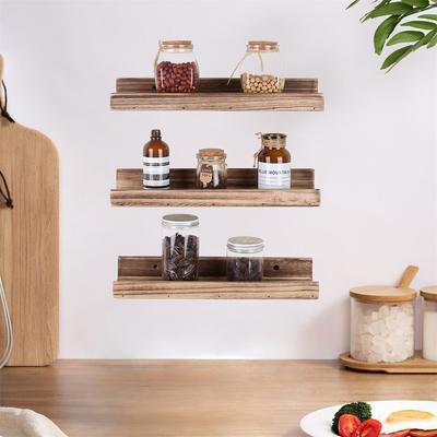 Juego de 3 Estantes Flotantes para Pared Decoración de Salón Estantes de Pared con Borde para Exposición Estante Repisa para Fotos para Dormitorio