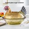 Chicken-Shaped Glass Candy Dish with Lid Animal Design Snacks Desserts Fruits Salad Dish Home Kitchen Tabletop Decor