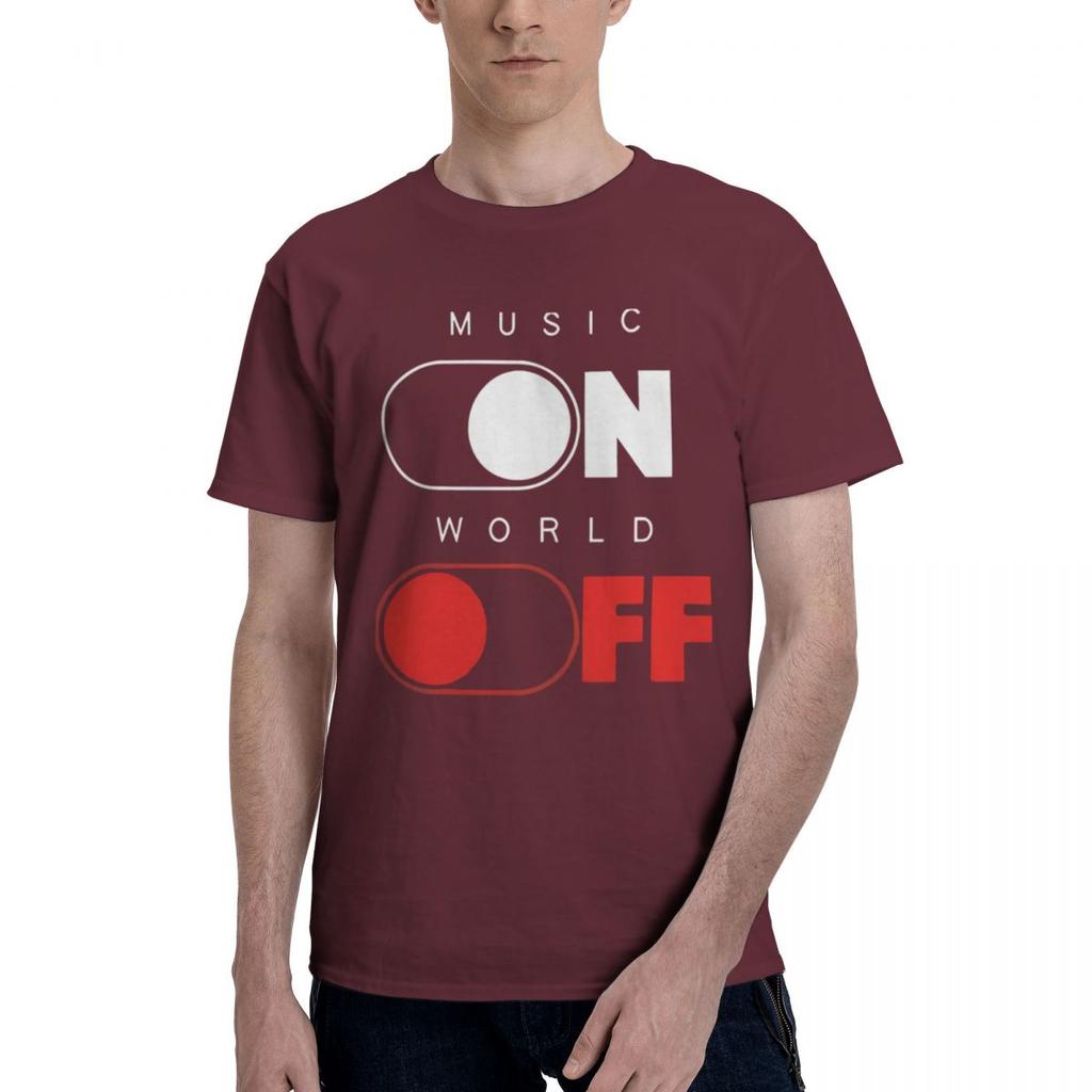 Music On World Off 100 Cotton Casual Breathable Confortable Totoro Funny Mens TShirts Clothes Men