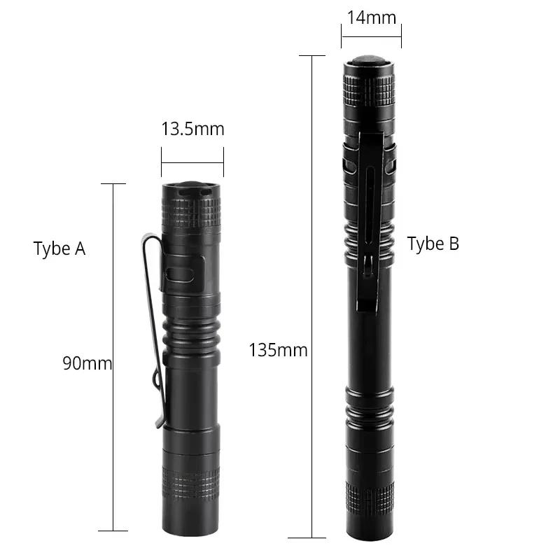 EDC Flashlight Mini Powerful LED Torch Aluminum Alloy Body with Pocket Clip,Camping Hiking Emergency Outdoor Activities Lighting