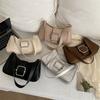 Retro simple trendy belt buckle design bag new women's bag fashionable shoulder underarm bag simple messenger bag