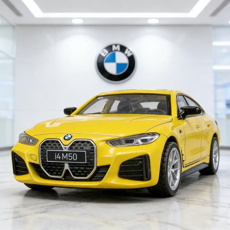 

1:34 BMW I4 M50 Supercar Alloy Car Model Sound and Light Pull Back Children s Toy Collectibles Birthday gift