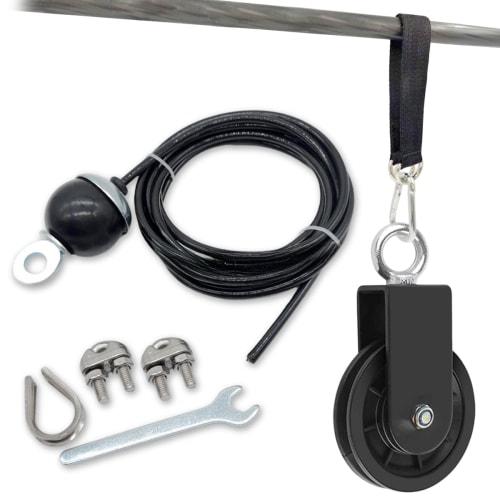 SALUDABLE Pulley, Wire Rope, Strength Training Equipment, Pulley, Training, Gym, Lifting (Wire Rope (3m) + Pulley Set)