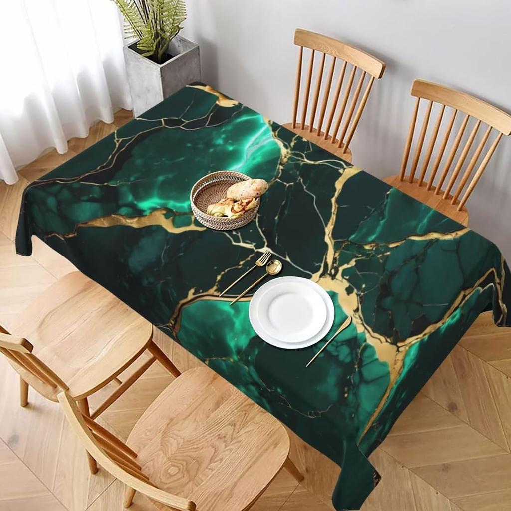 Tovaglia Rettangolare con Texture Marmo Decorazioni per Feste di Compleanno Riutilizzabile Tovaglie Marmo Ciano Verde Oro Decorazioni Tavolo da Cucina e Sala da Pranzo
