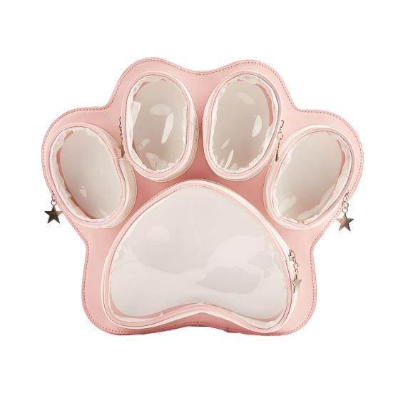 Cat Paw Ita Bag Pin Doll Display Backpack Transparent Pouch Backpack for Cat Lover Gift Street Daily Outings