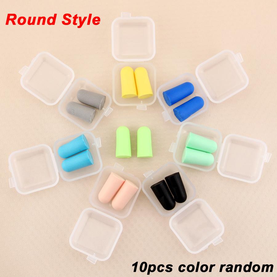 

10Pairs Solid Color Anti Noise Sleep Silicone Earplugs with Mini Storage Box 2 Shape Available Water-resistant Swimming Earplugs