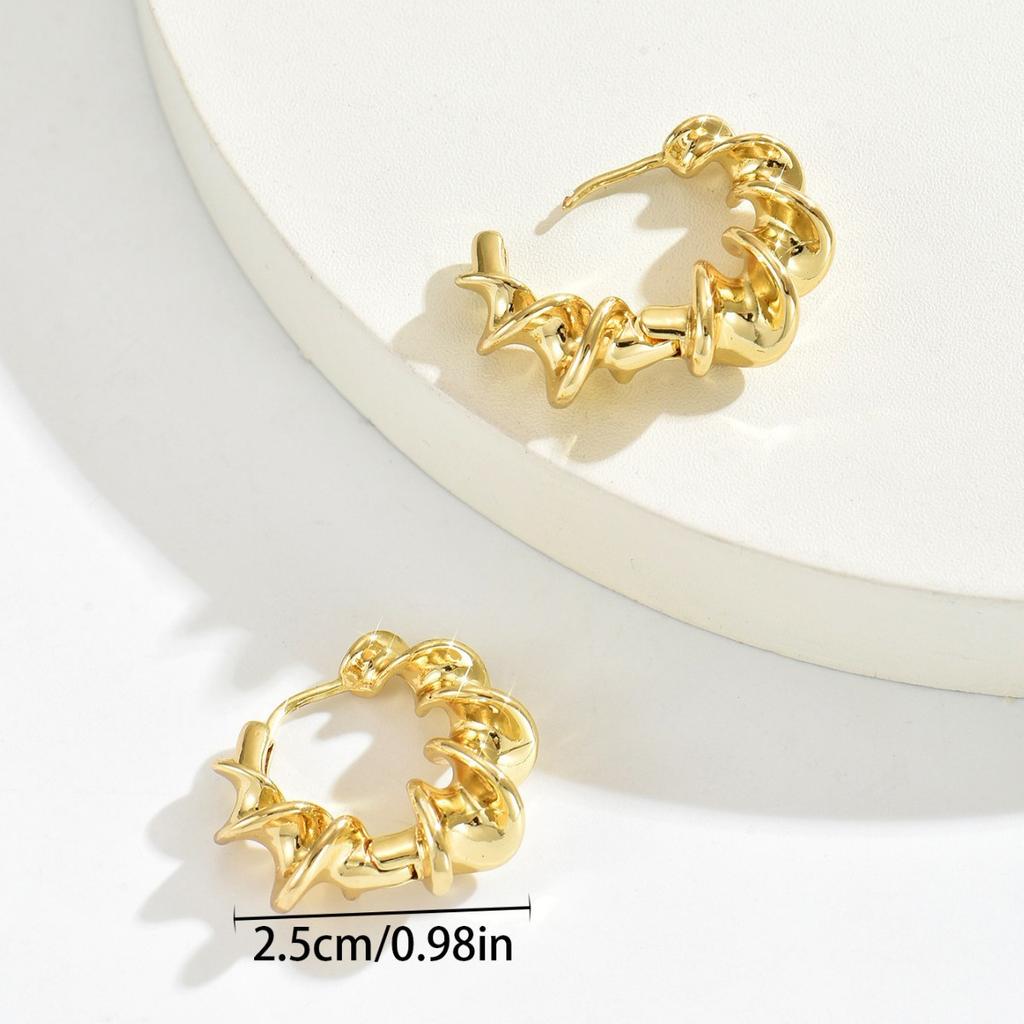 Popular geometric women's jewelry niche twisted design earrings high-end light luxury earrings versatile women