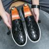 Men's British Style Leather Slip-On Loafers, Size 47 - Versatile Casual Sports Shoes