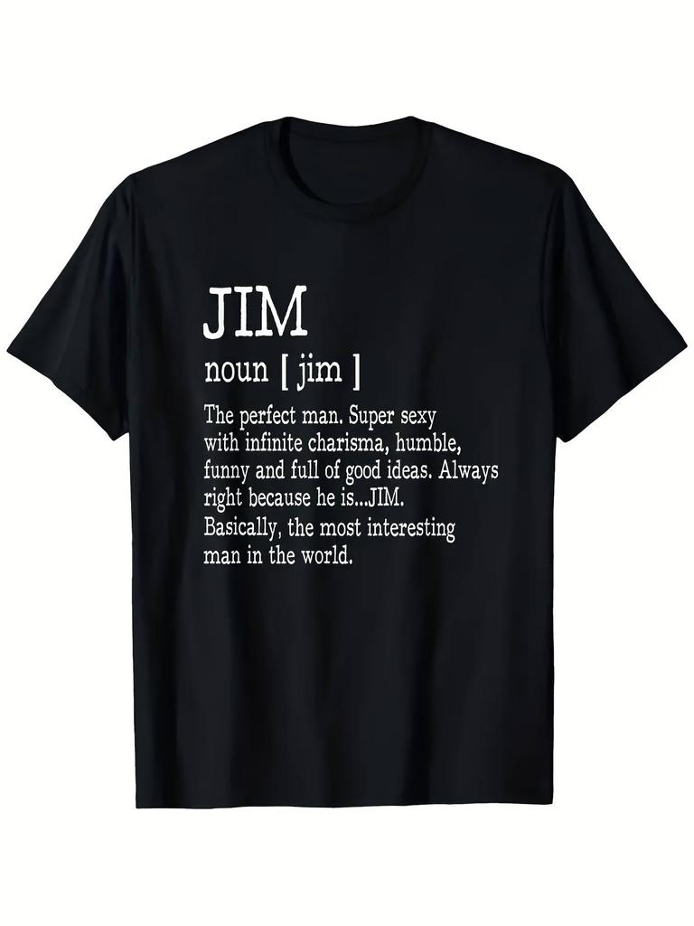 Adult Definition First Name Jim Men TShirt Funny Small Gift for Men Unisex Dad Mom Friends SXXXL Bla