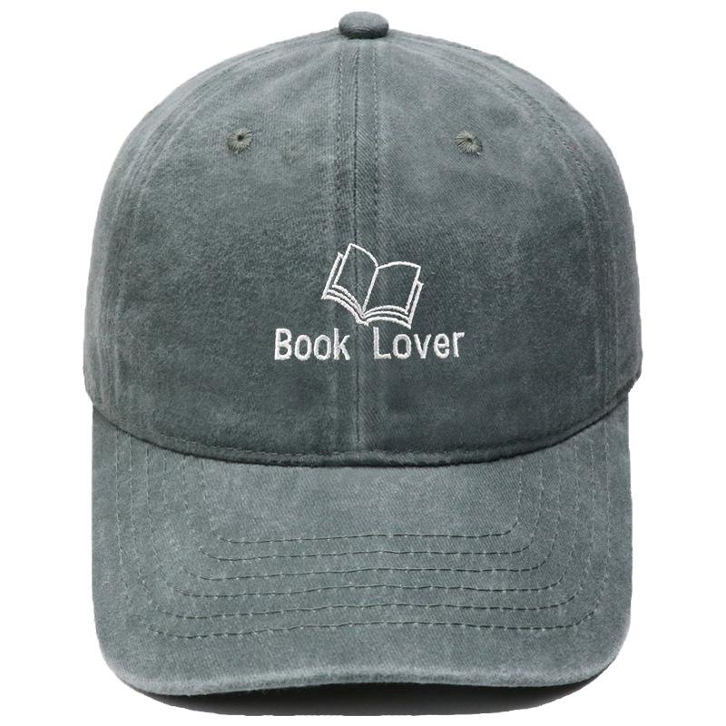 New Book lover embroidered baseball cap washed retro men's and women's casual versatile sunshade cap