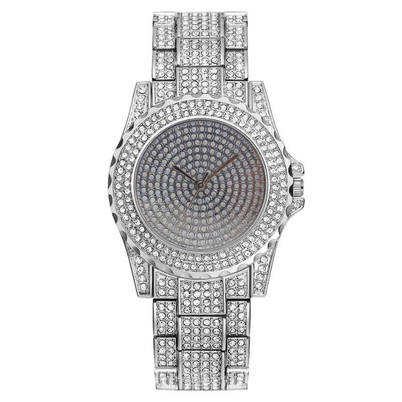 

Fashion Full Rhinestone Ladies Watch Quartz Watch With 24 Hour Indicator For Gift And Collection Silver