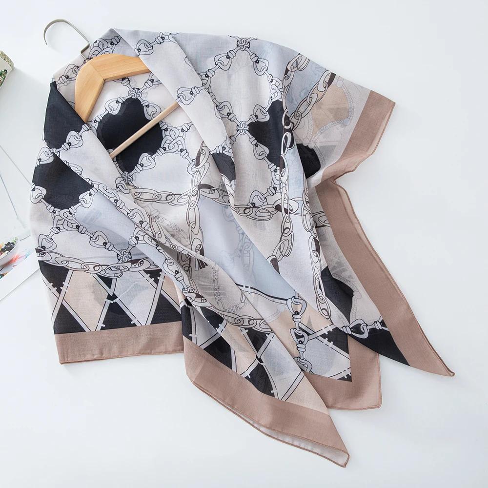 73Colors Malaysia Tudung Bawal Flower Print Hijab New Design Headscarf Premium Cotton Voile Soft Fashion Muslim Square Scarf