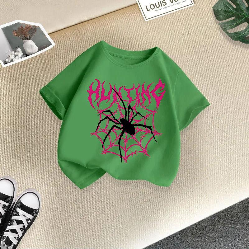 Kid T Shirt 2-13Y Fashion Printed T-shirt Round-neck Short-sleeve T-shirt Kids 100% Cotton Clothes