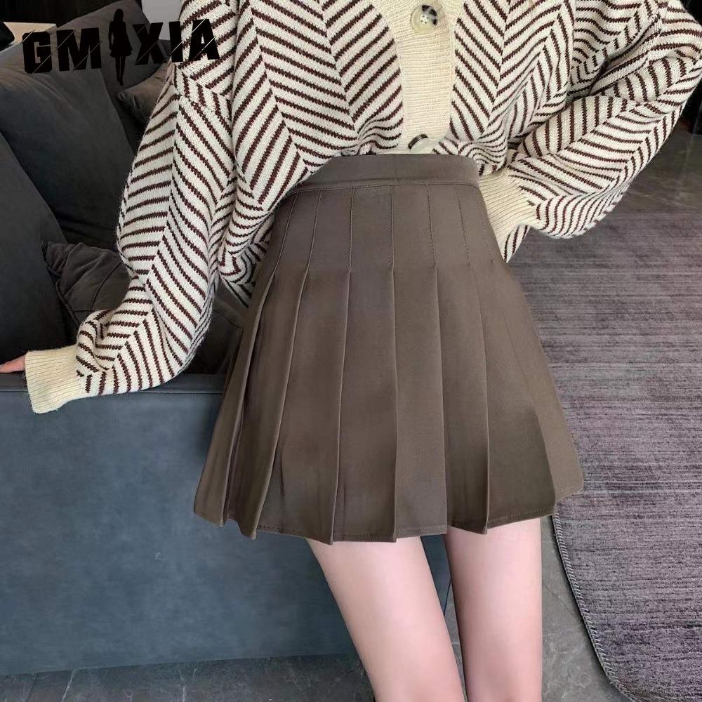 GMXIA Women's Fashion Casual Solid Color Print Summer Spring Skirt