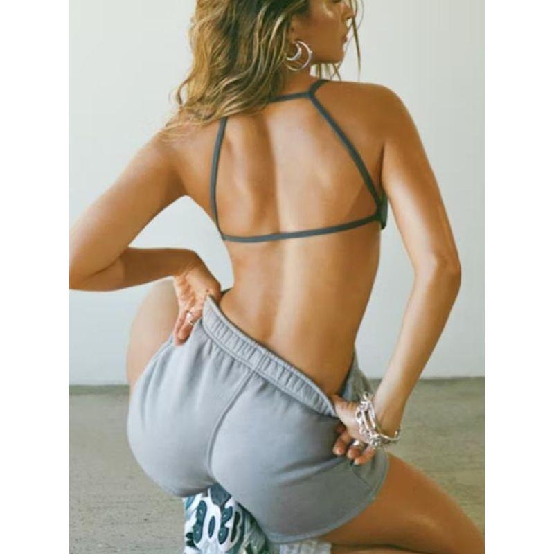 Summer 2025 New Arrival American Sports Vest with Chest Pad Sexy Open Back Yoga Clothes Sleeveless Inner Match Tops