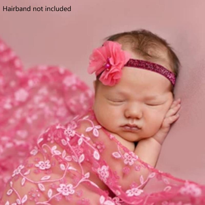 Unique Lace Embroidery Newborn Photography Props Soft Wrapping Cloth Photoshoots Baby Girls Photo Shoot Accessories