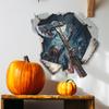 Fun-f176 Halloween Broken Wall Zombie Axe Holiday Decoration Bedroom Living Room Landscaping Wall Stickers