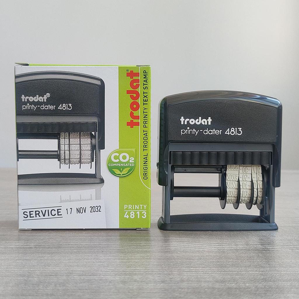 Trodat 4850 Self-Inking Date Stamp with Bilingual Text