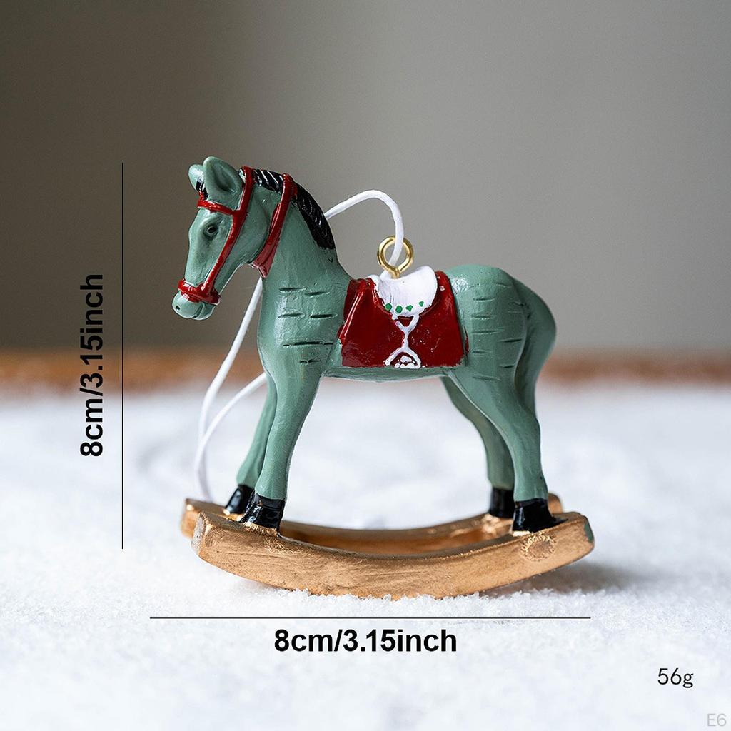 Christmas Horse Figurine Home Accent Decoration for Table Shelf Entrance