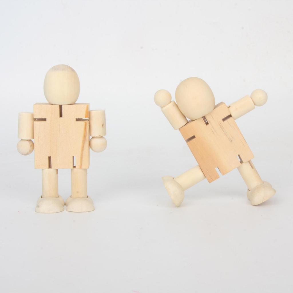 Wooden DIY Jointed Puppet: Kids' Painting Graffiti Robot Toy