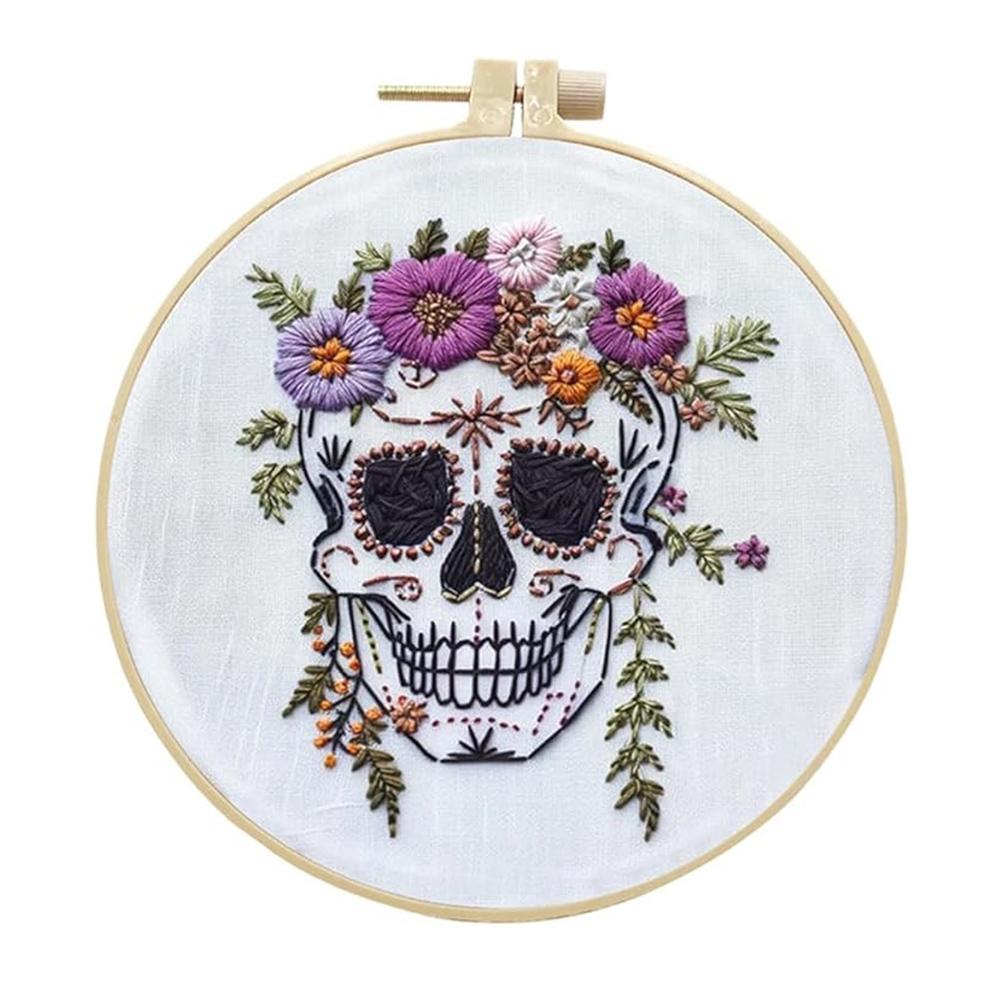 Halloween Embroidery Kit with Instructions Ghost & Gothic Stamped Cross Stitch Kits Needlepoint Kit for Adults & Beginners