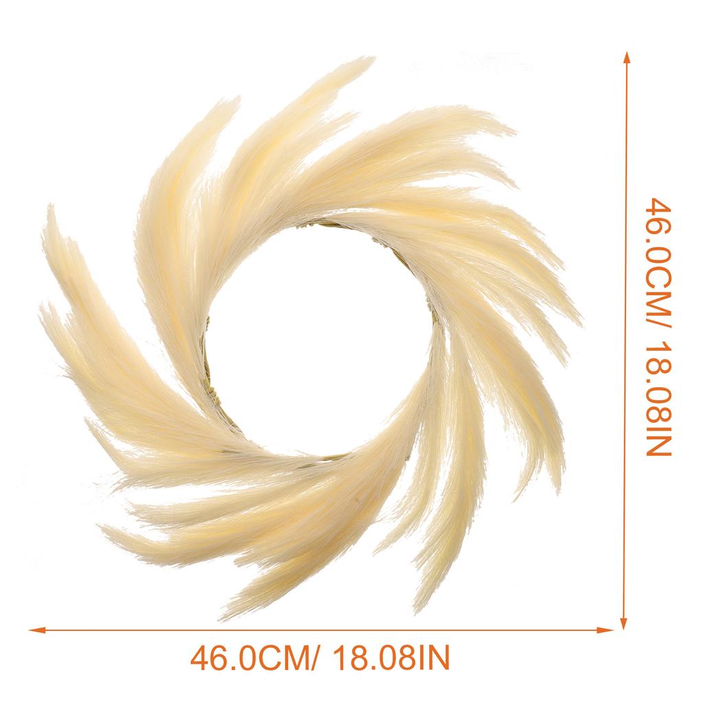 Artificial Phragmites Wreath Simulated Reed Wreath Stylish Faux Pampas Grass Home Ornament Wall Hanging Decoration