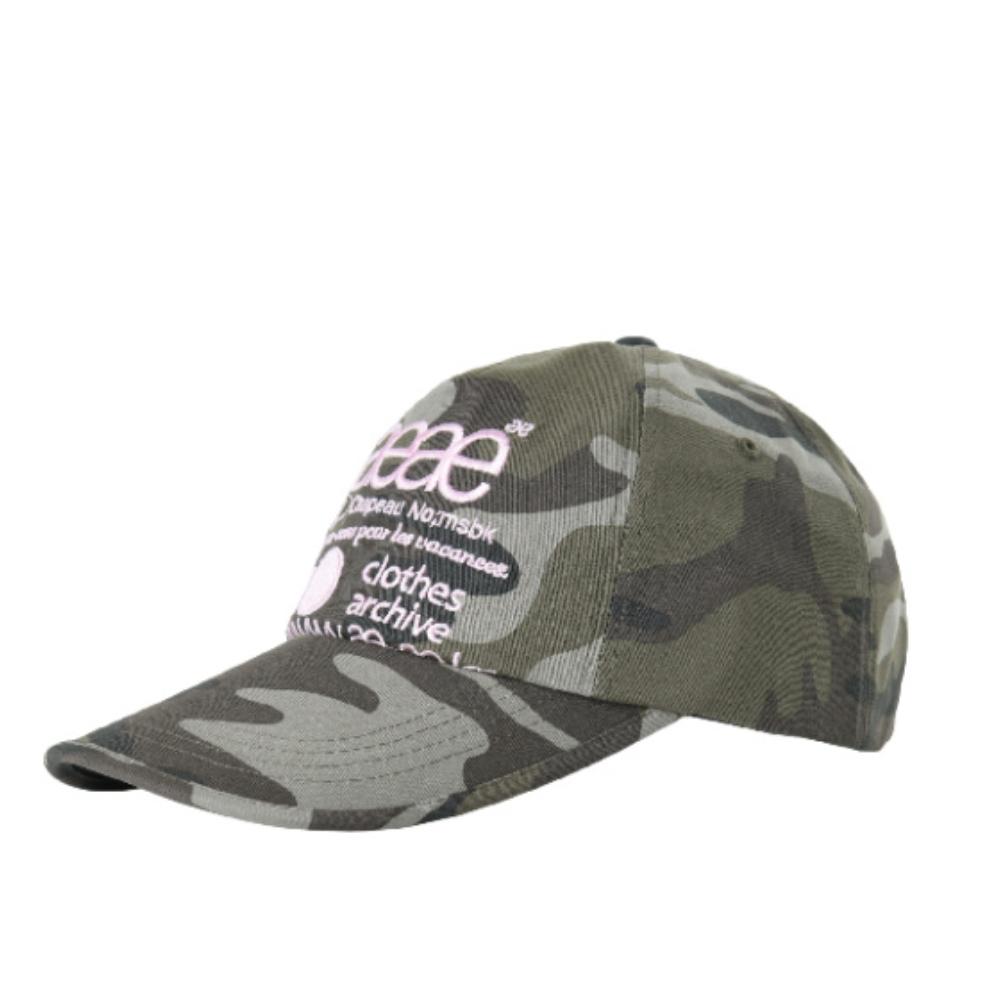 Aeae WEB LOGO CAMO 5 PANEL CAP | Korean Streetwear Unisex Cotton Camo Baseball Cap Black, Green