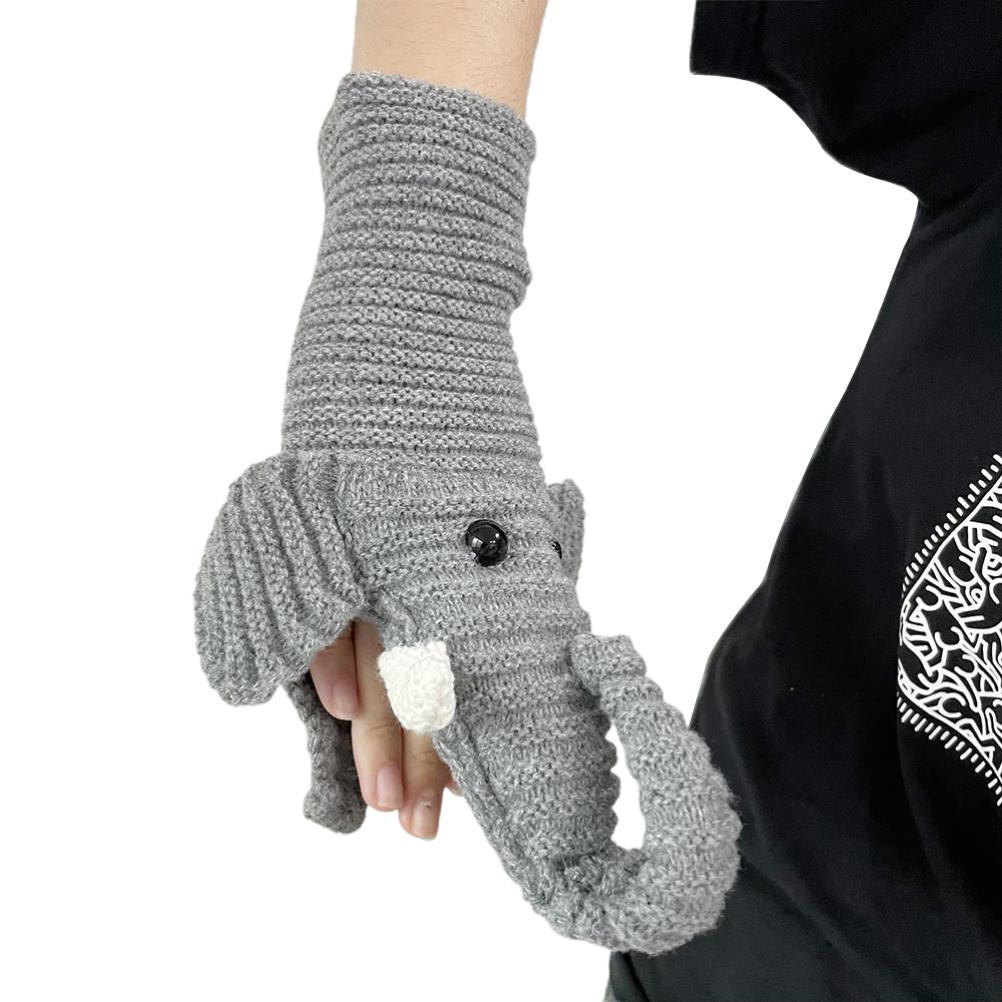 3D Cartoon Tier Elefant Strickschal Handschuhe Bodensocken Kreative Geburtstags-Erntedank-Halloween-Weihnachtsgeschenke