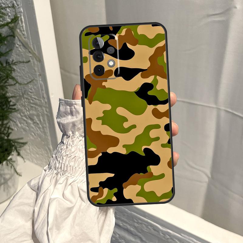 Military Army Camouflage Pattern Case For Samsung Galaxy A16 A36 A56 A06 A13 A53 A33 A23 A55 A35 A17 A54 A34 A14 A52 A32 A15