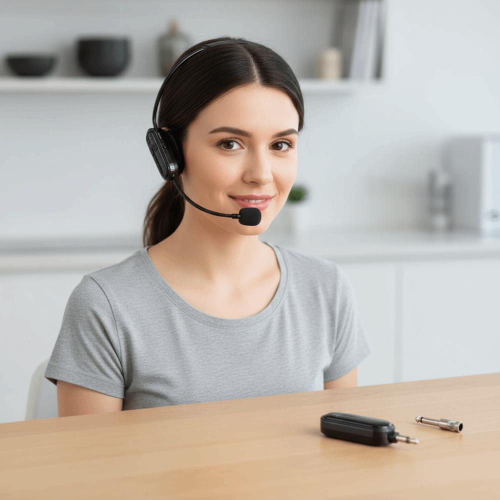 2 in 1 Headset Microphone 2.4G Voice Amplifier Mic Wireless Microphone  Meeting